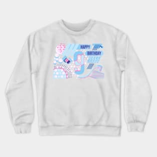 Happy birthday 9 years old, text design Crewneck Sweatshirt